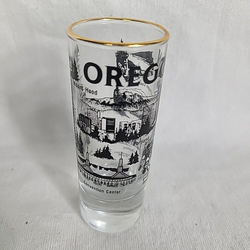 Oregon Landmarks - VTG Souvenir Tall Shot Glass